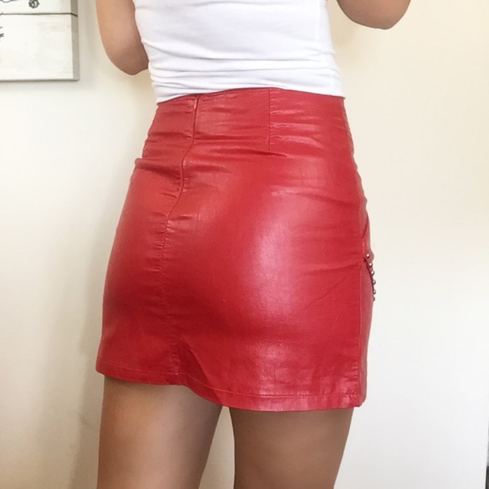 BUY 2 GET 1 Venti6 Studded Faux Leather Skirt - Picture 4 of 7
